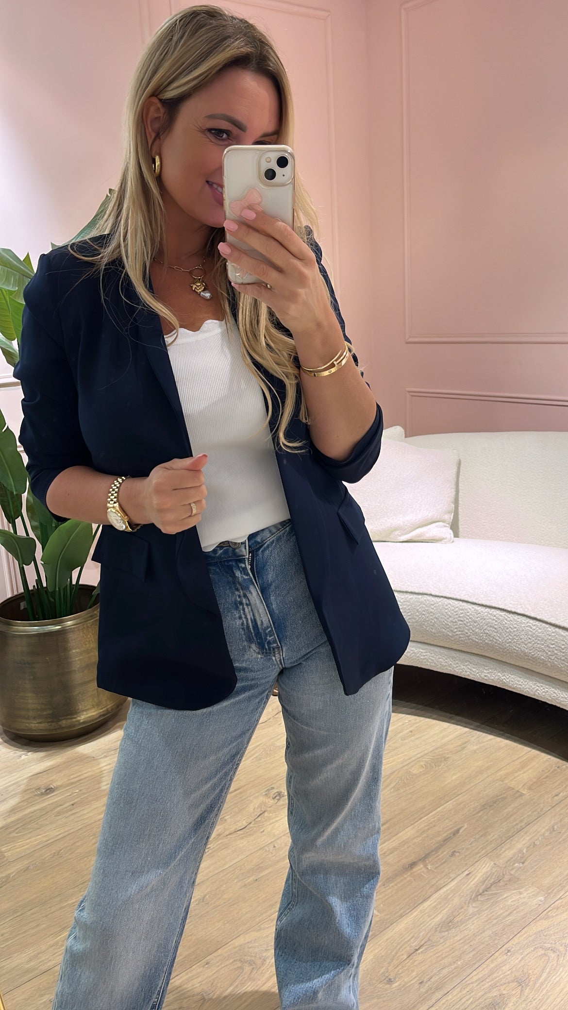 Blazer Fleur Donker Blauw