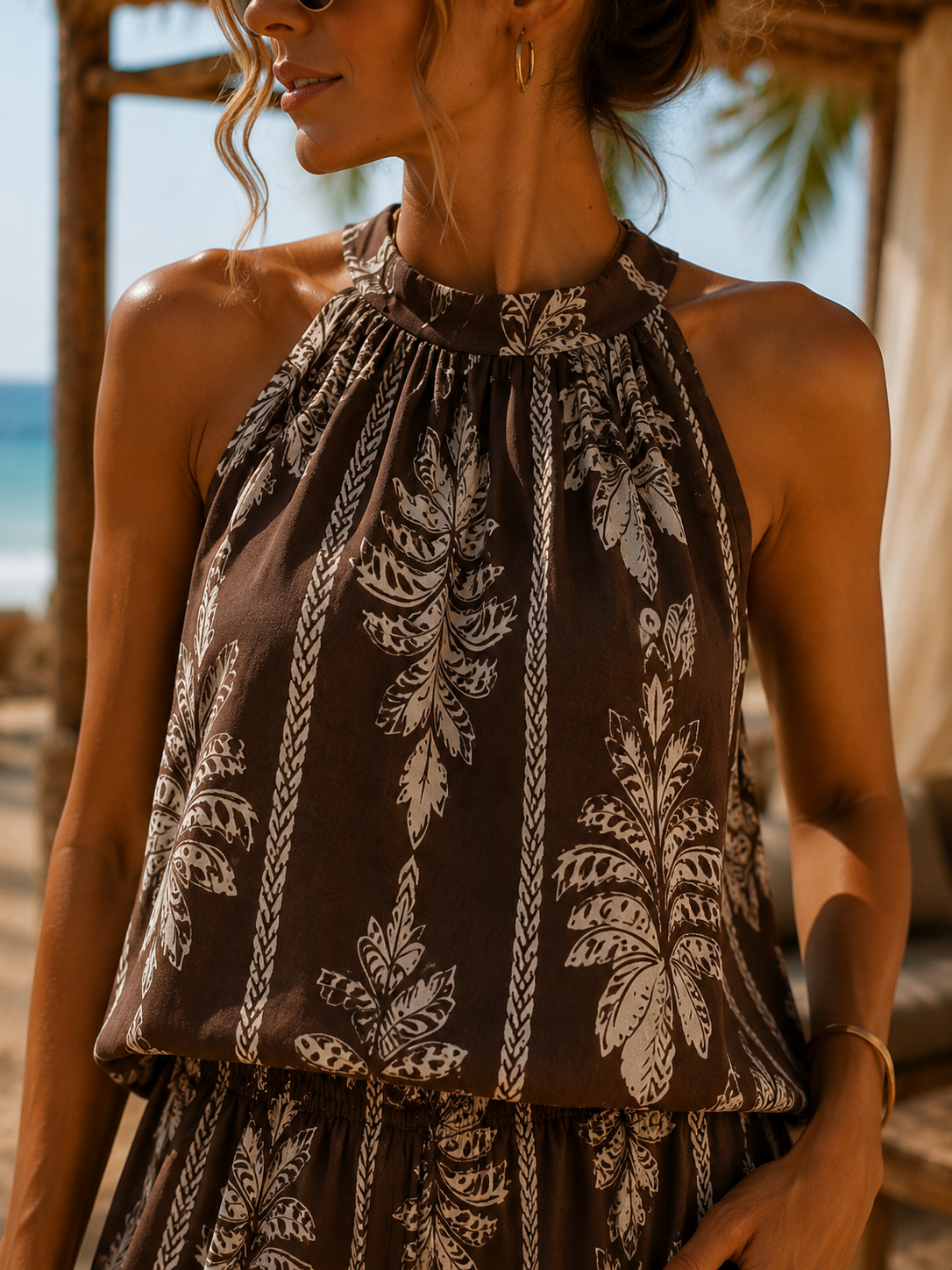 Palma Halter Top - bruin