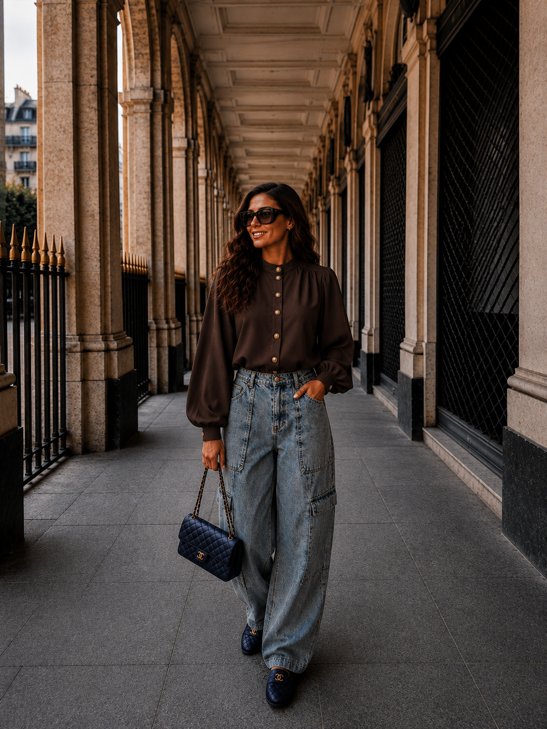 The Élodie Button Top - bruin
