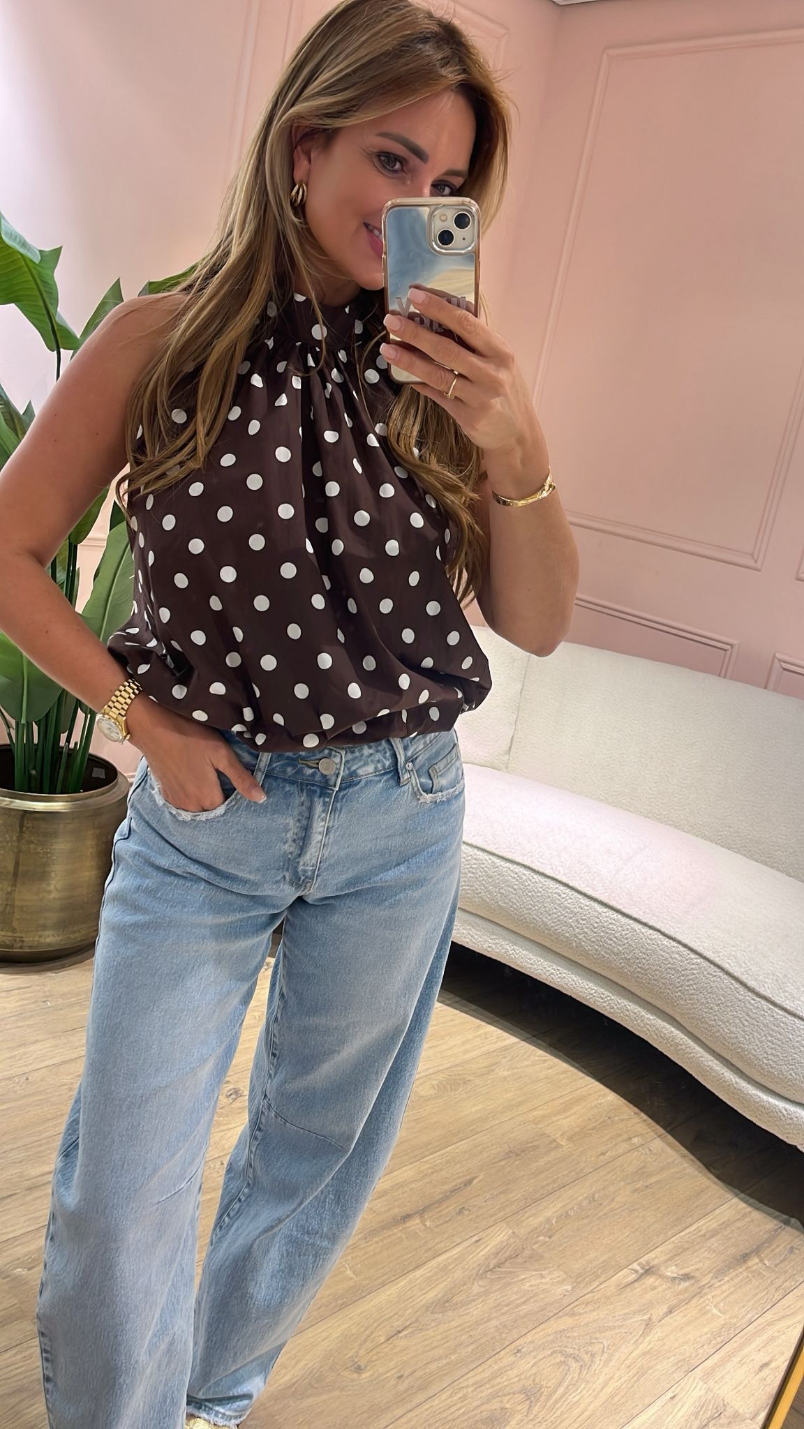 Dot Chic Top - bruin