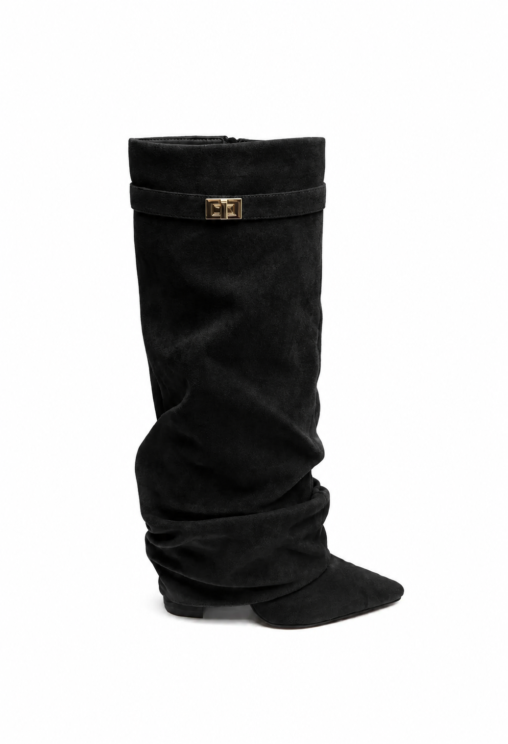 Suède Slouch Boots - zwart