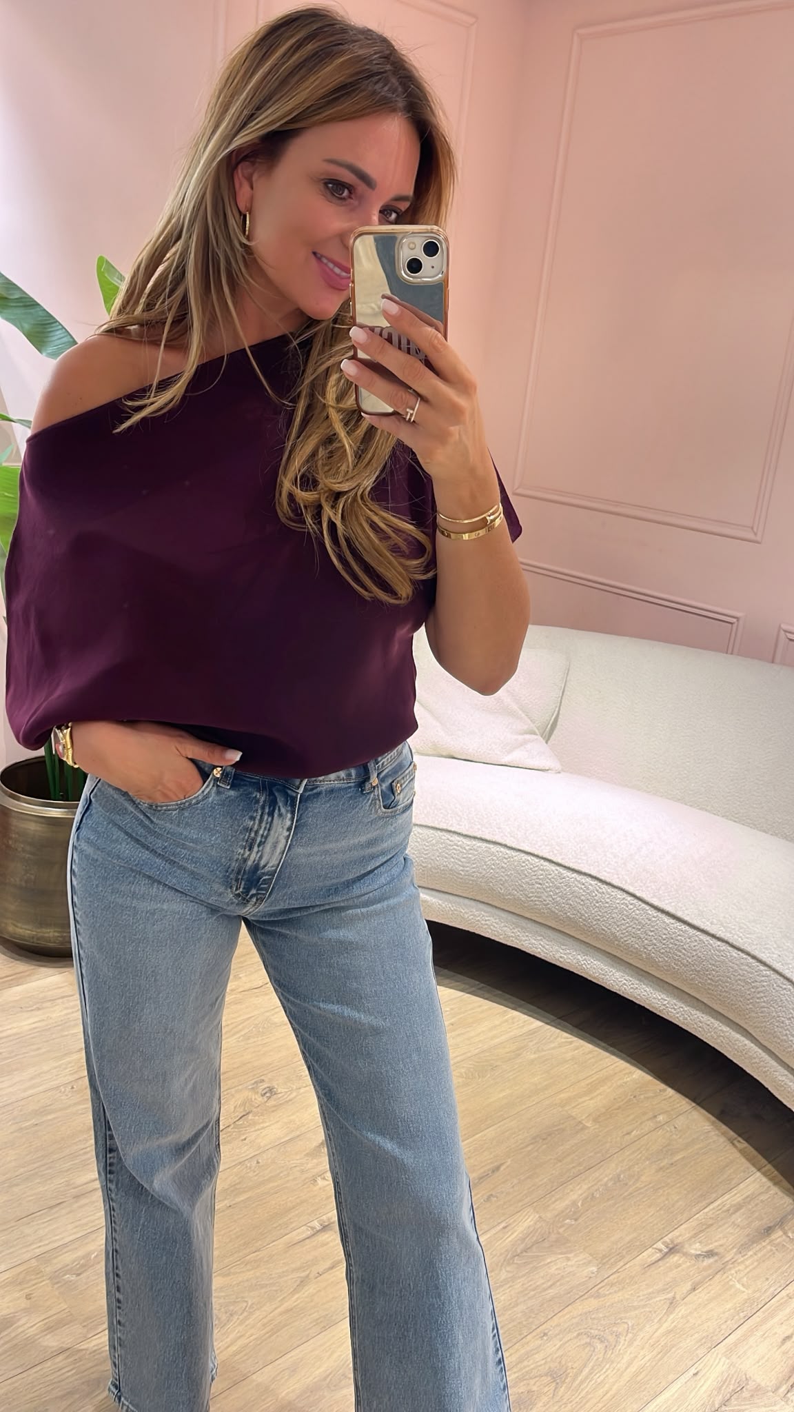Sofia Off Shoulder Top - burgundy