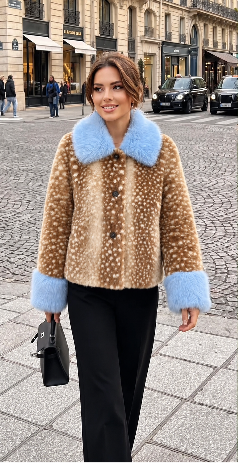Bambi Fluffy Jacket - baby blue 🩵