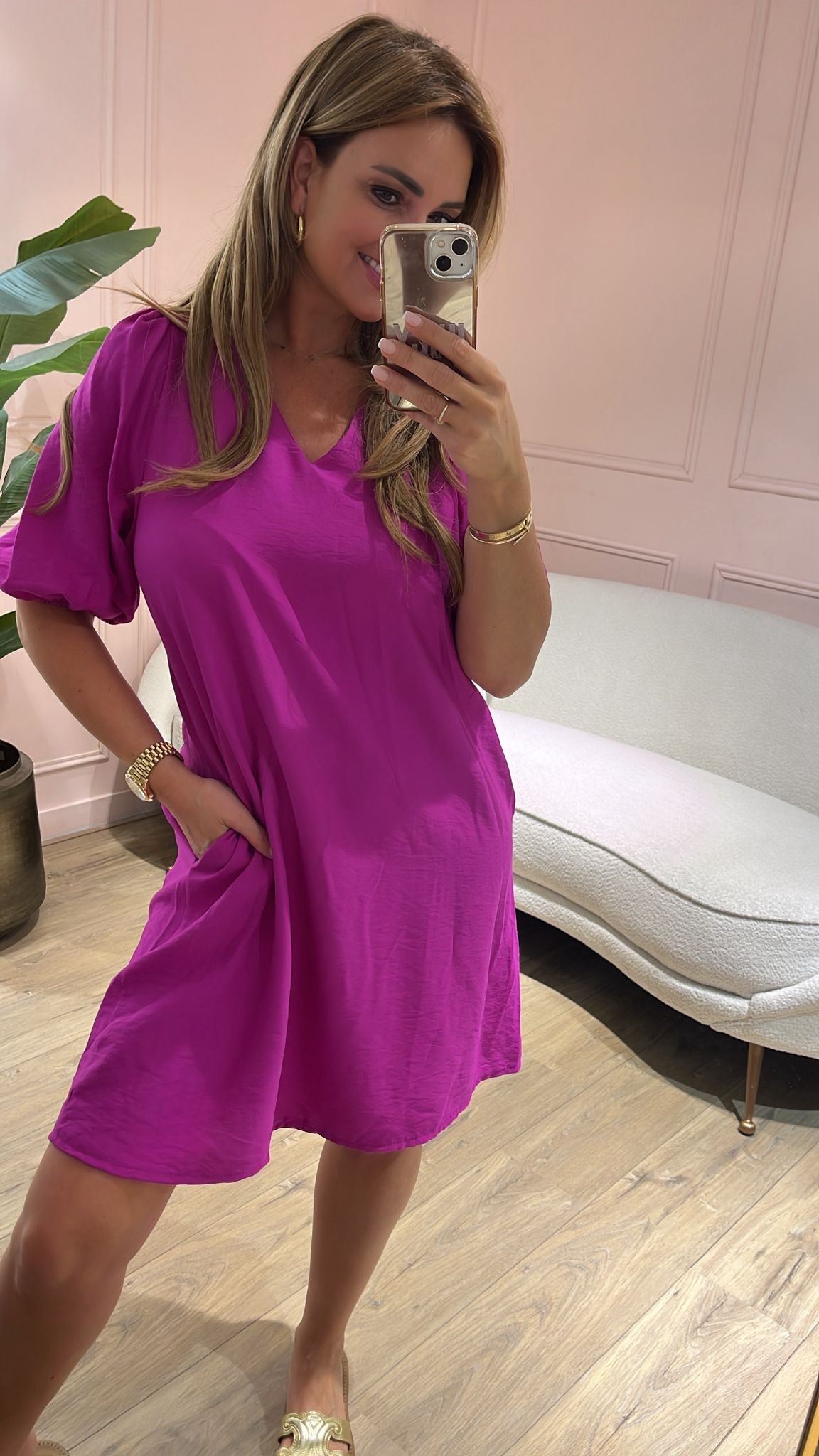 Azzuro Summer Dress - Fuchsia ๐