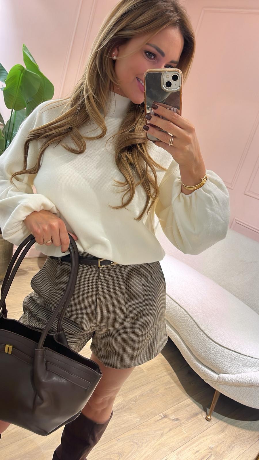 Luna Balloon Sleeve Sweater – cream 🤍