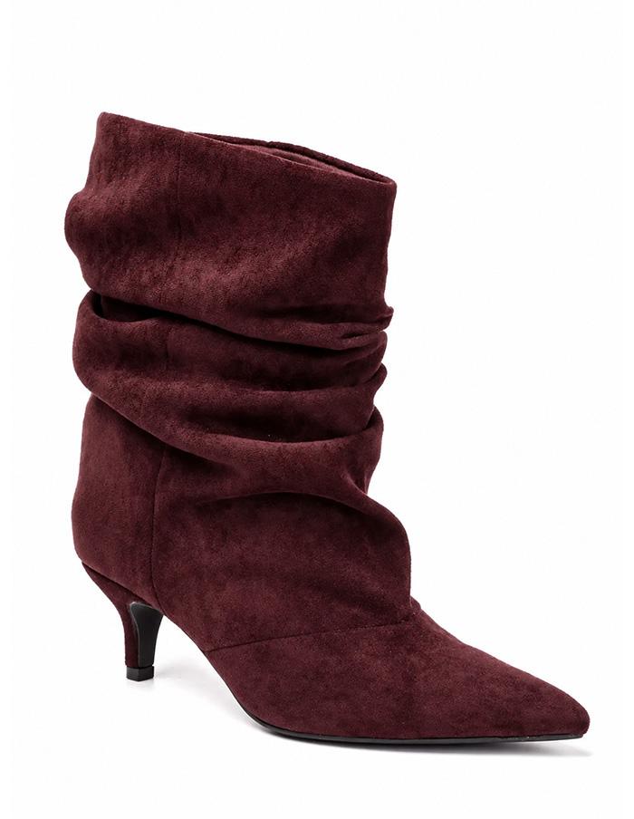 Suède Slouch Boots - burgundy