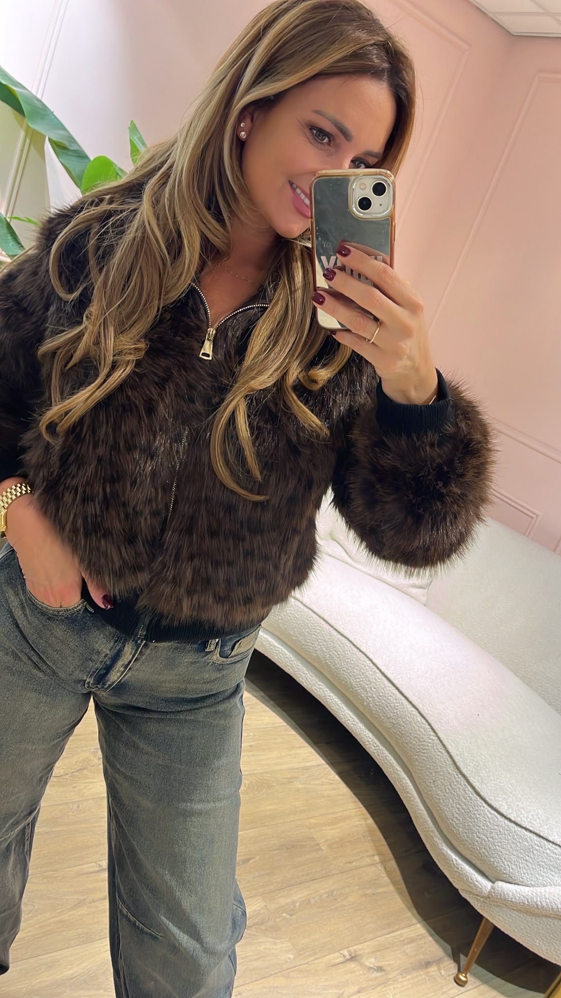 Teddy Luxe Jacket - dark brown