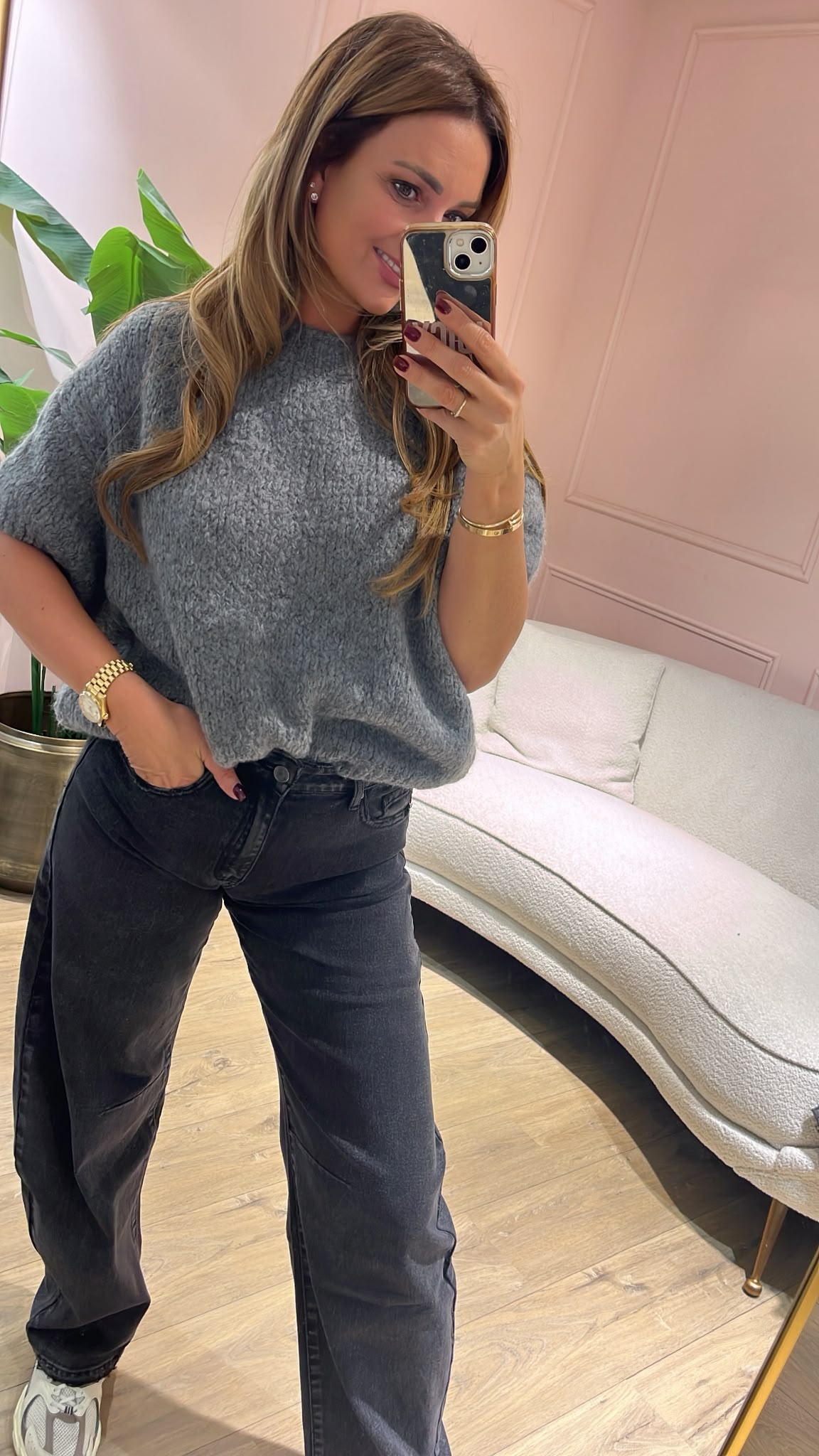 Livia Soft Knit Top - grijs