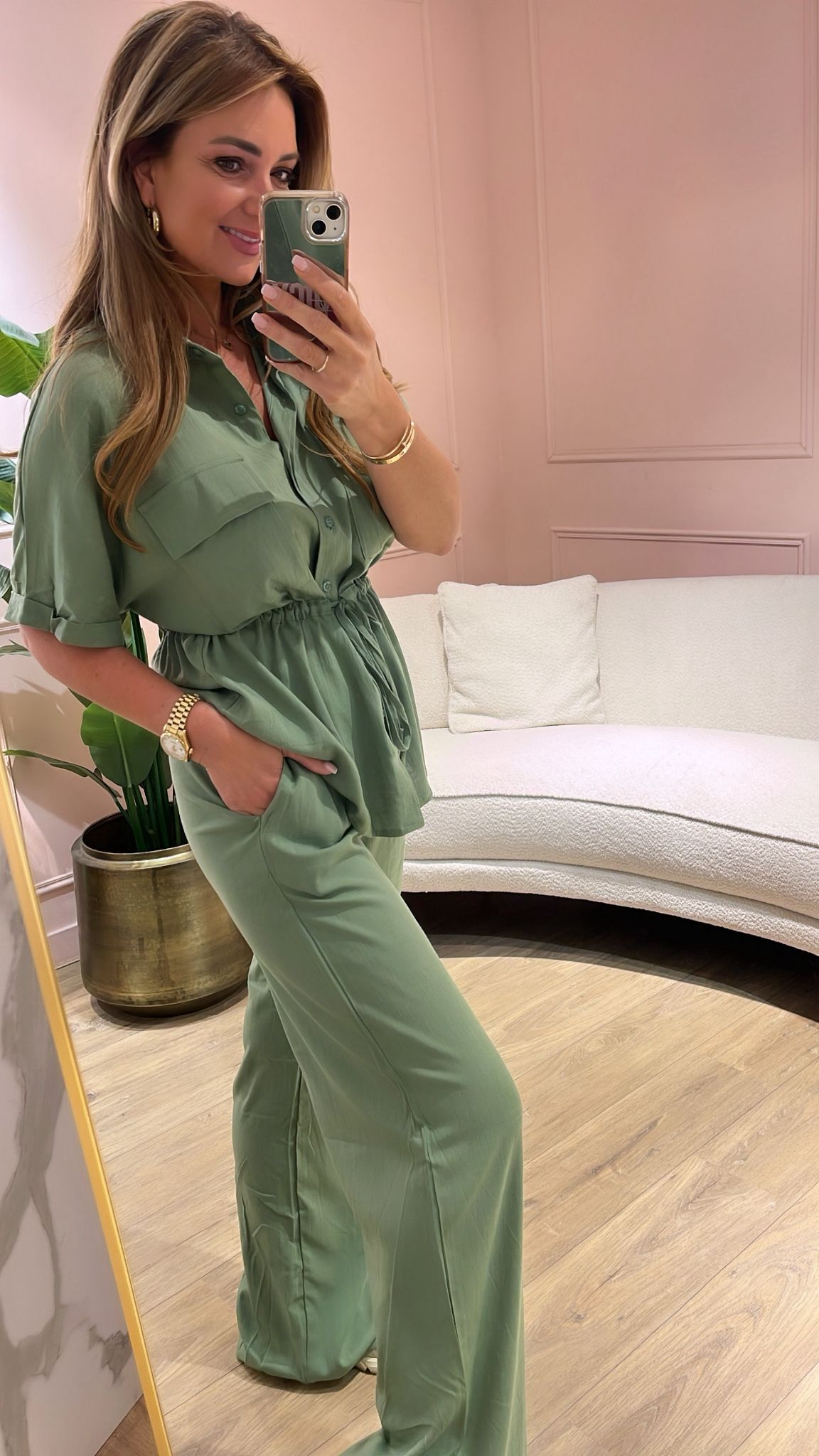 Elin Blouse - saliegroen
