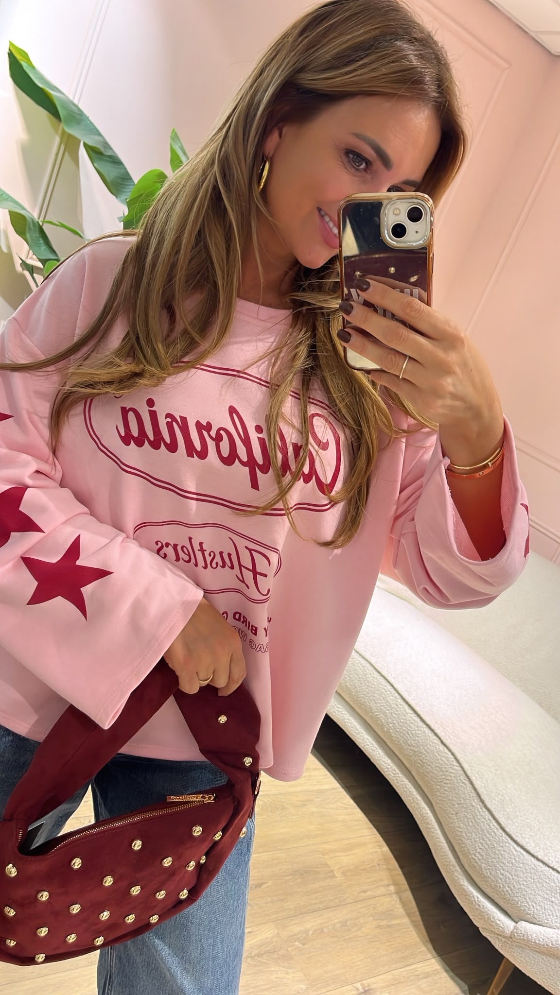California Stars Sweater - roze