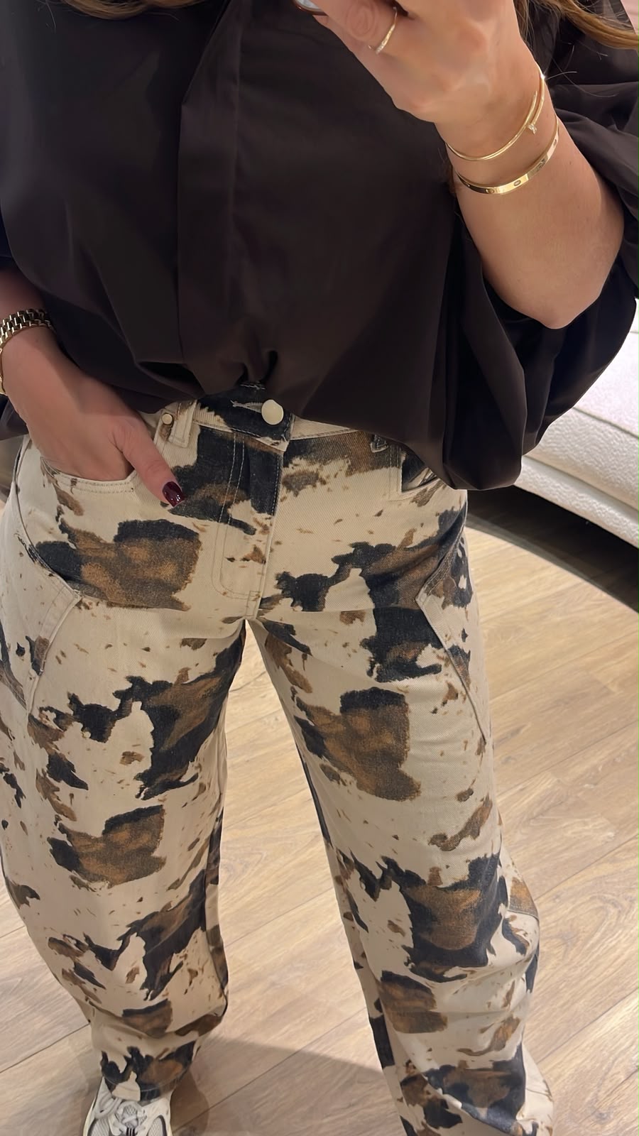 Cargo Jeans - cow print