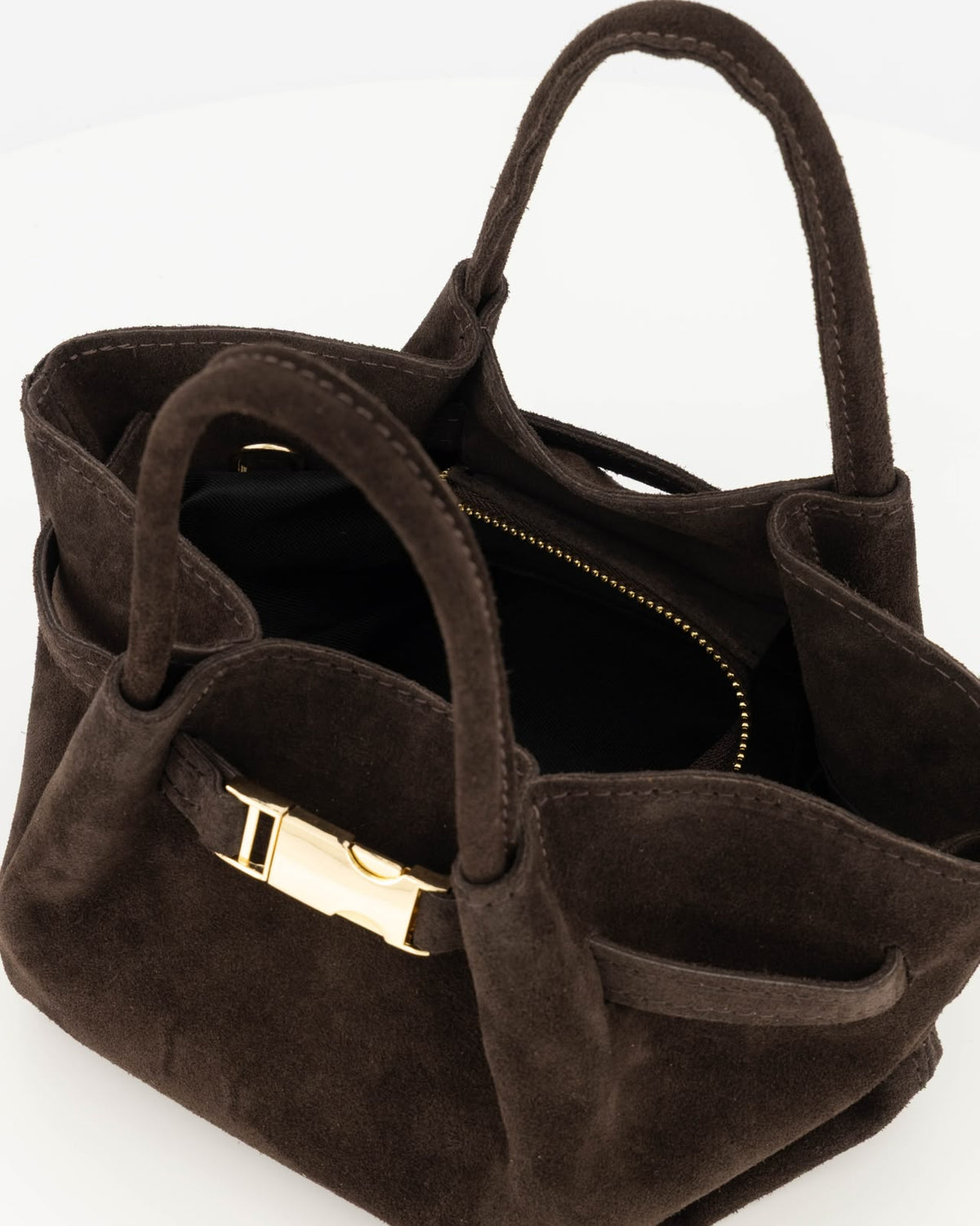 Suède Buckle Bag - donkerbruin