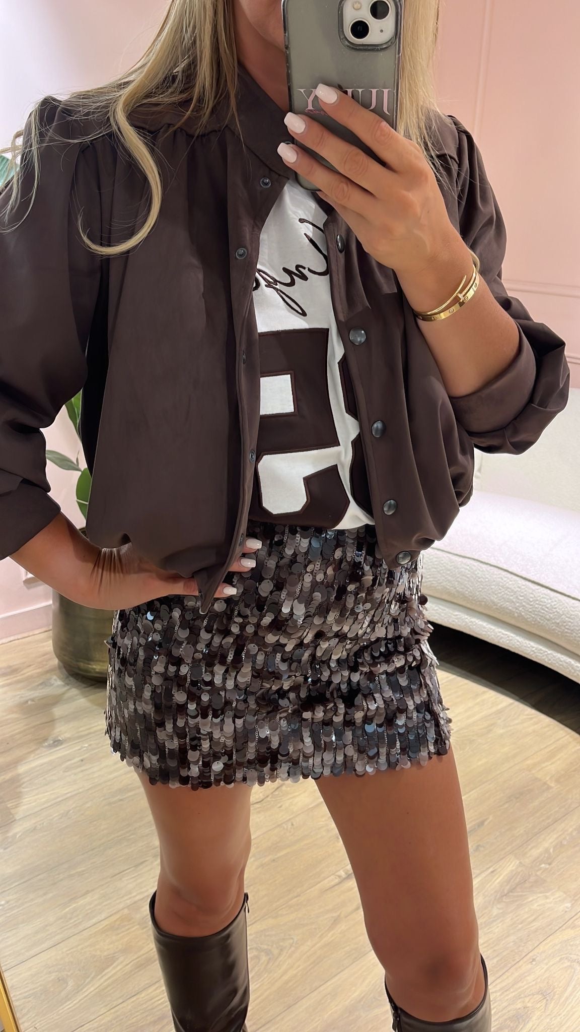Sparkle Skirt - Brown