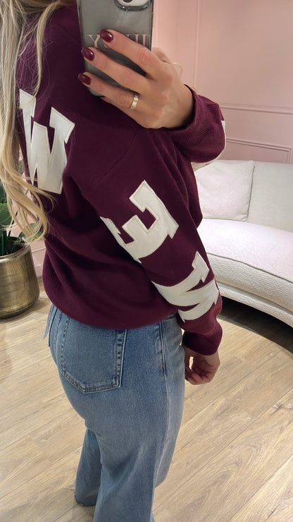 Trui New York Bordeaux