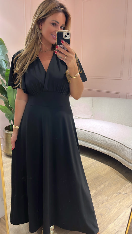 SALE !! Travelstof Jurk Anne- zwart