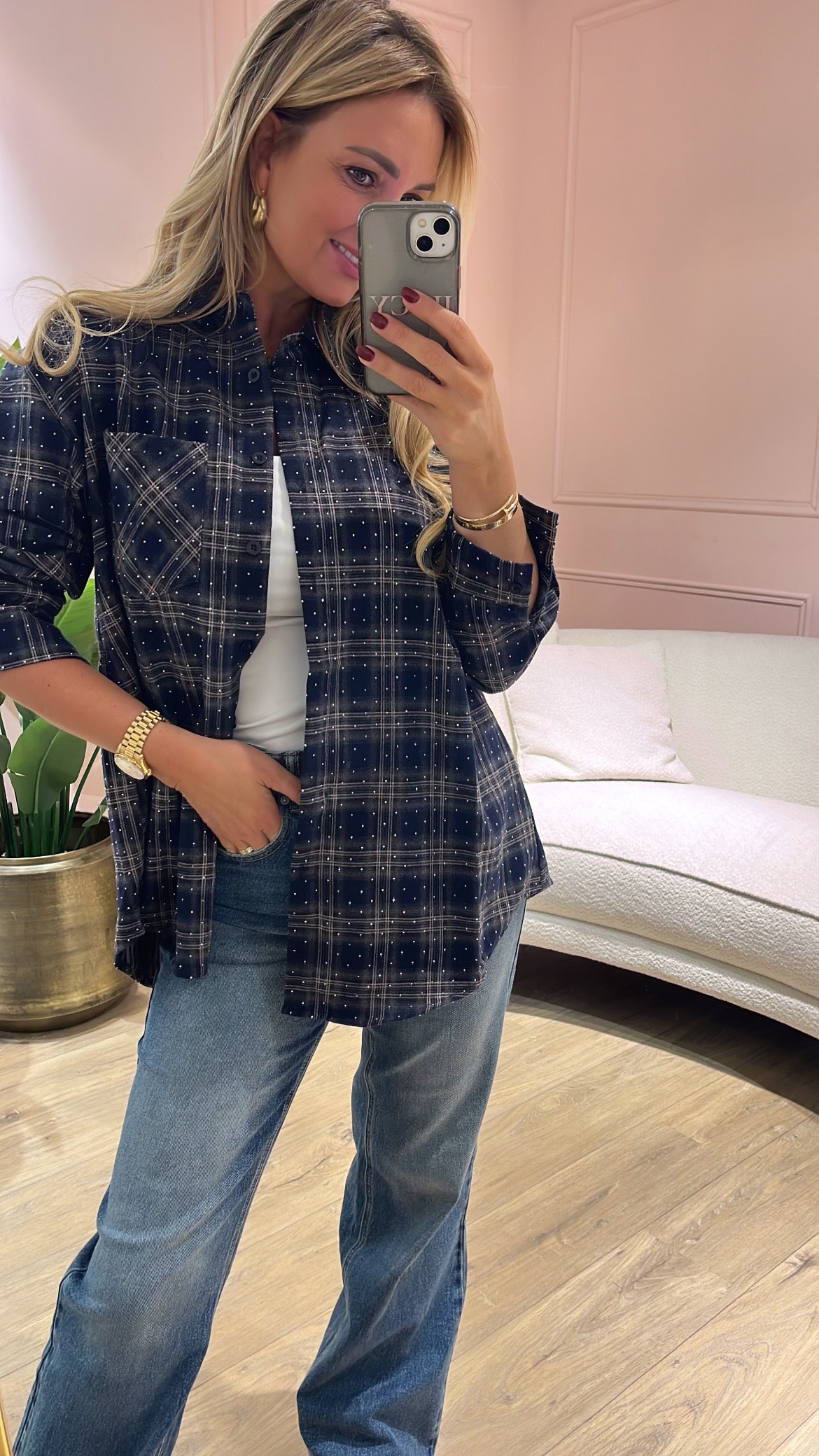 Ruit Blouse Jill Bauw
