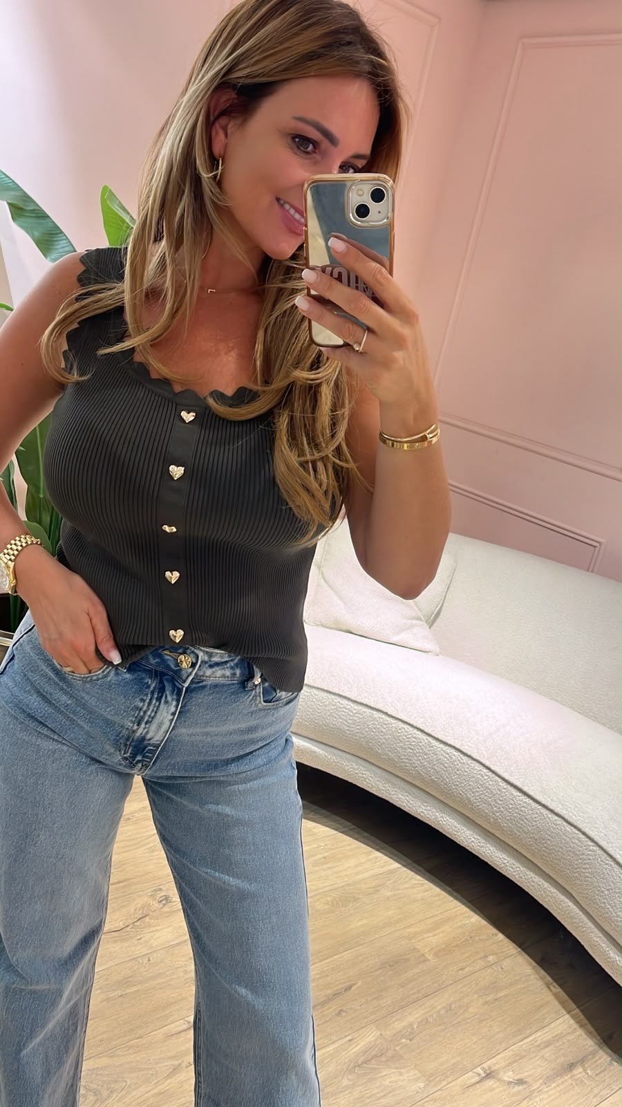 Golden Heart Top - olijfgroen