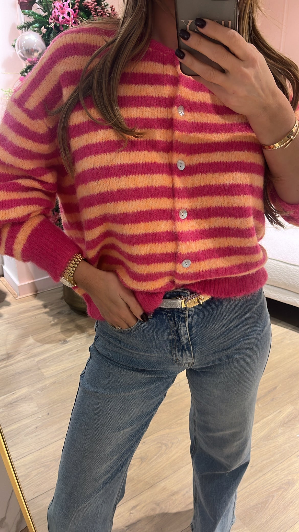 Vest Loes Fuschsia-Oranje