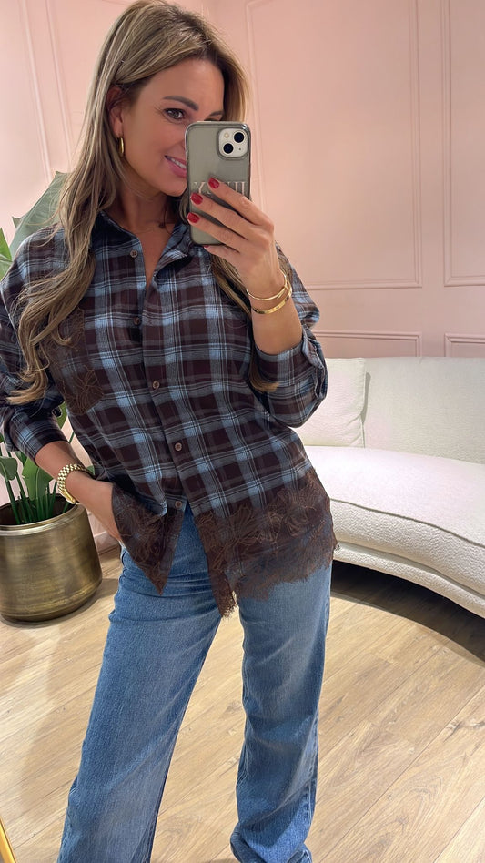 Luna Lace Check Blouse