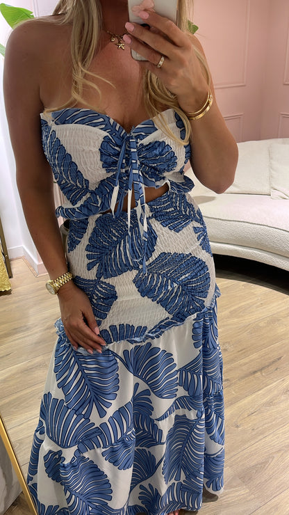 SALE Jurk Palm Paradise Blauw