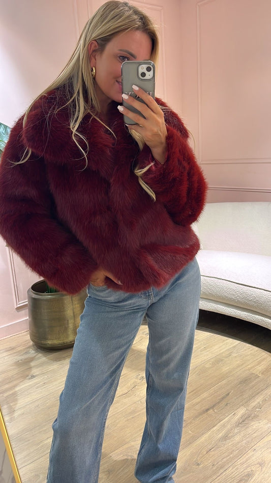 Zachte Faux Fur Jas – Rood