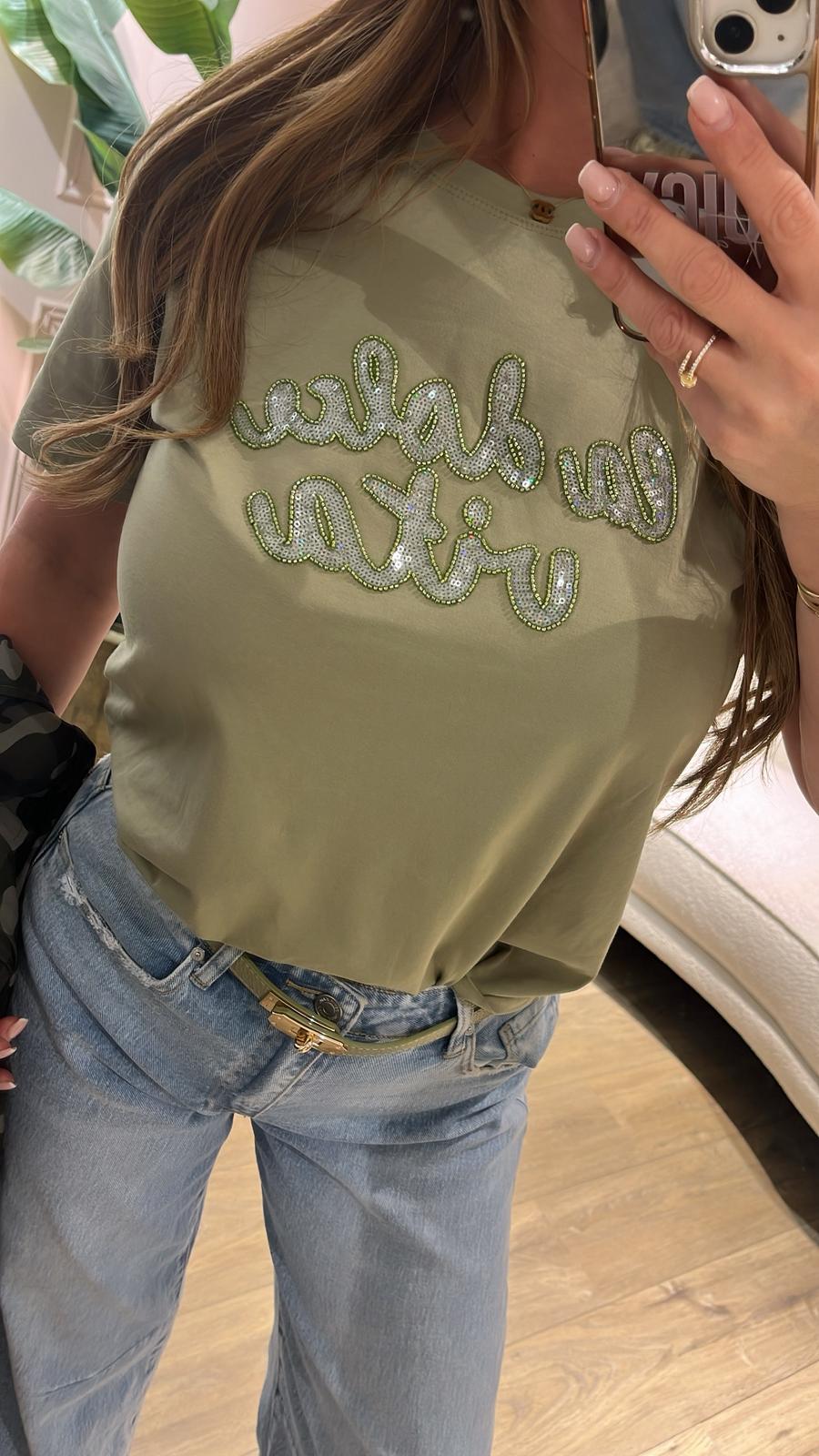 Dolce Vita Tee - soft olive