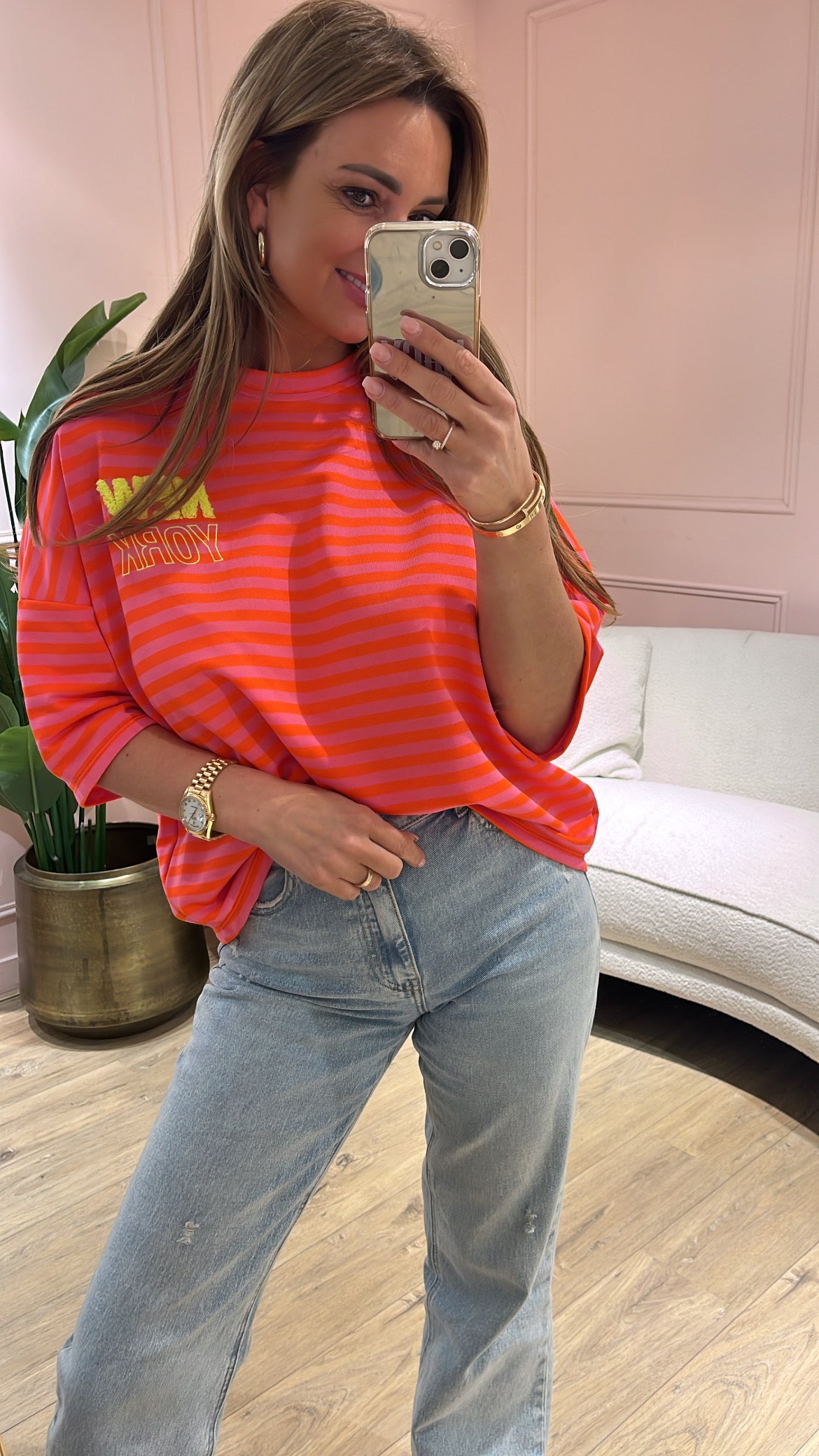 Tshirt New York Koraal