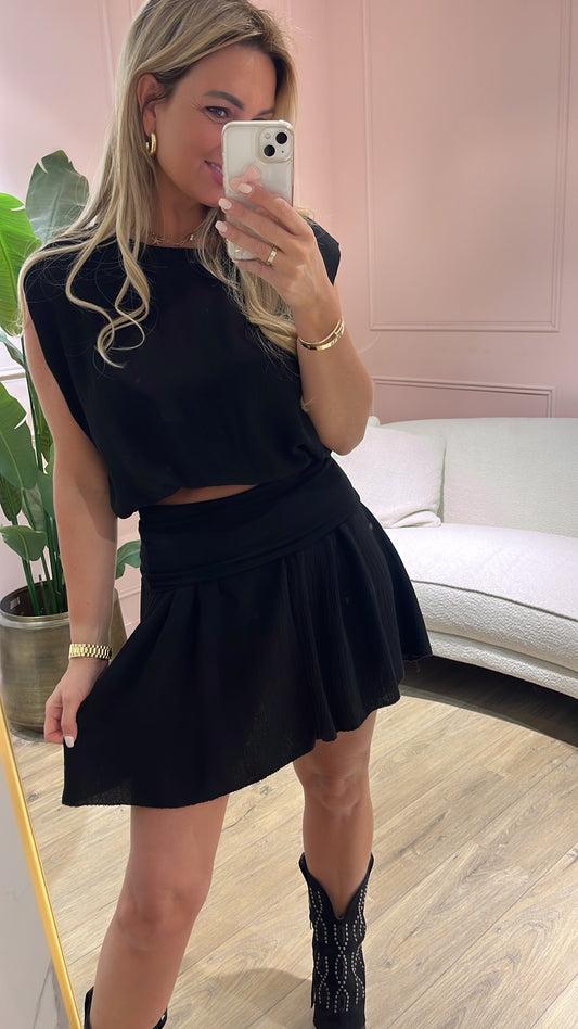 Amber Set Kort Zwart