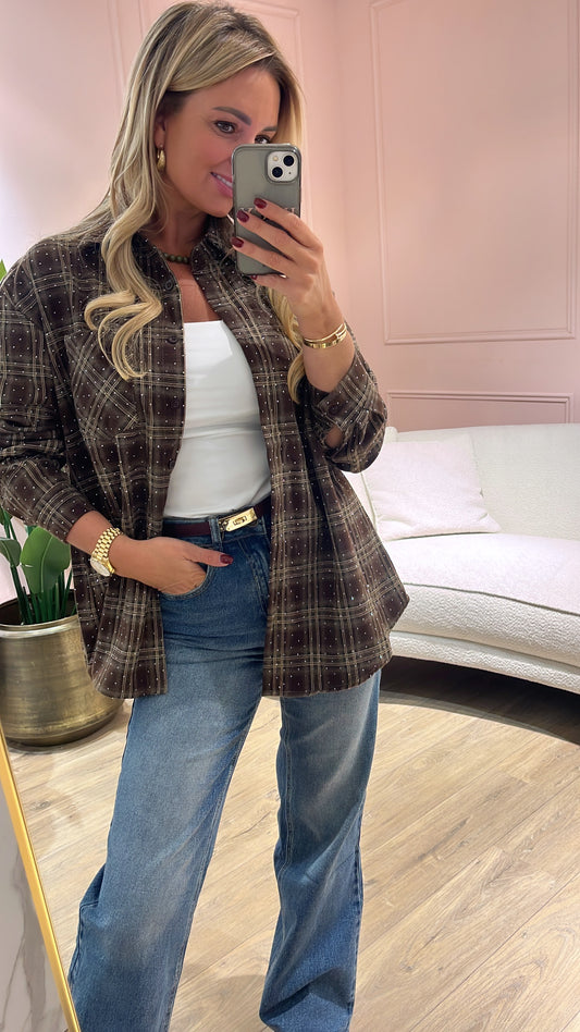 Ruit Blouse Jill Beige