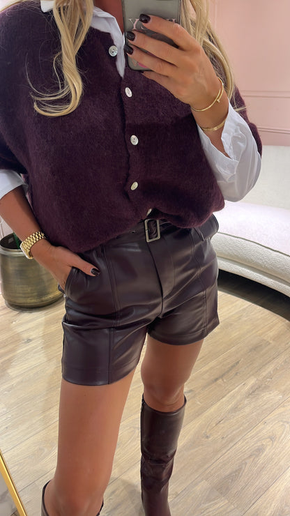 Short Hailey Aubergine