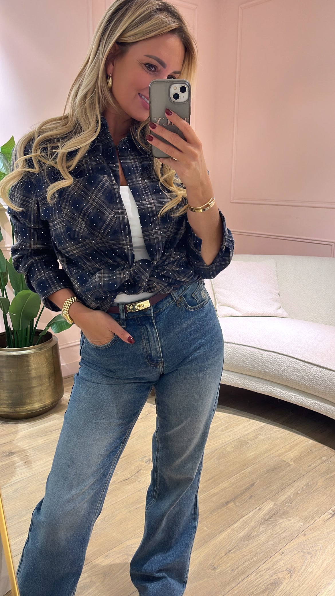 Ruit Blouse Jill Bauw