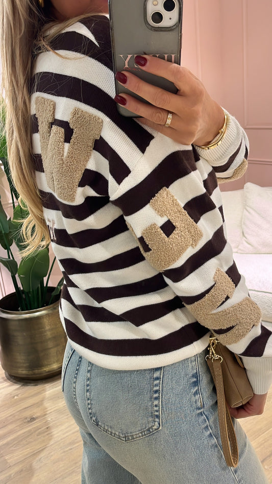 Trui New York Bruin Creme