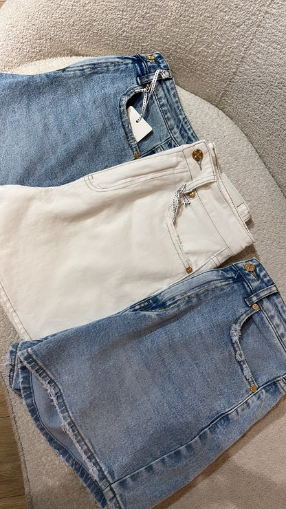 Short Queen Hearts Gold Dark Denim