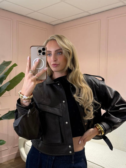 Midnight Rebel Crop Jacket -zwart