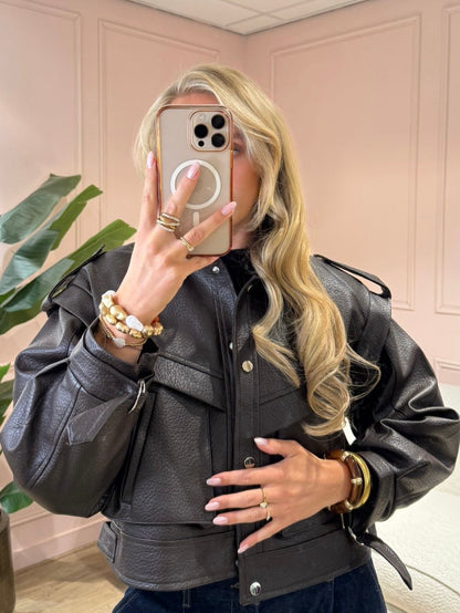 Midnight Rebel Crop Jacket -zwart