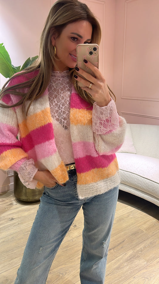 Vest Aniek Roze-Oranje