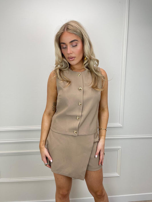 Gilet Fleur Beige