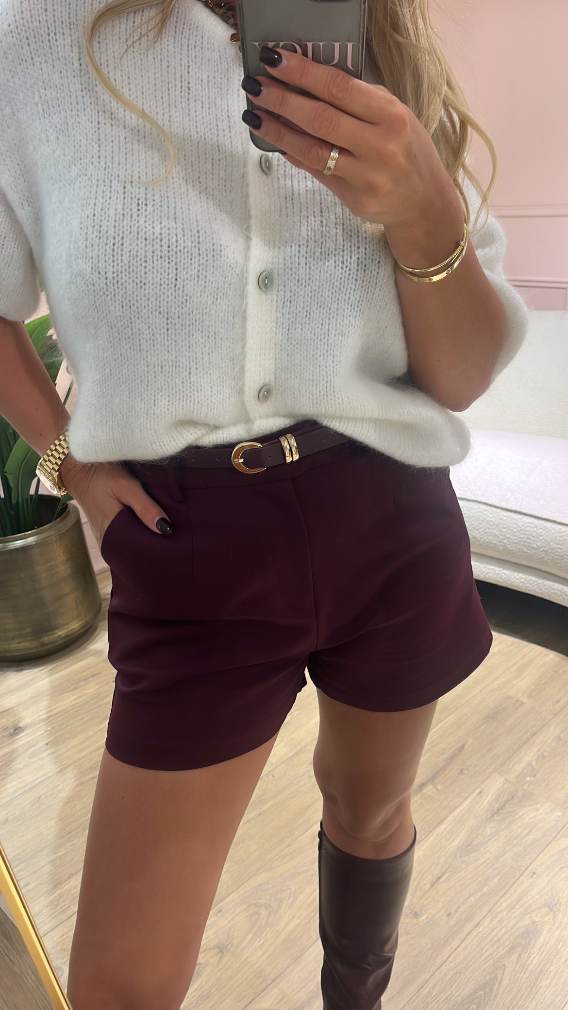 Short Lieke Bordeaux