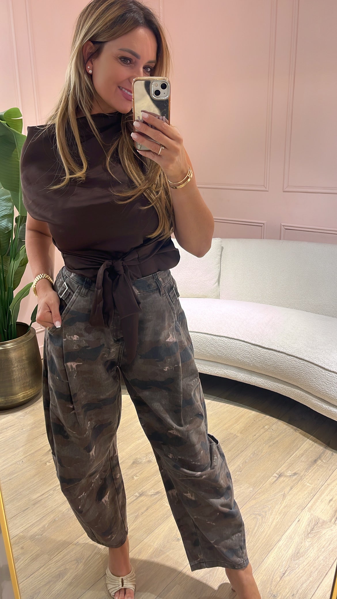 Camouflage Broek Lina-bruin Queen Hearts