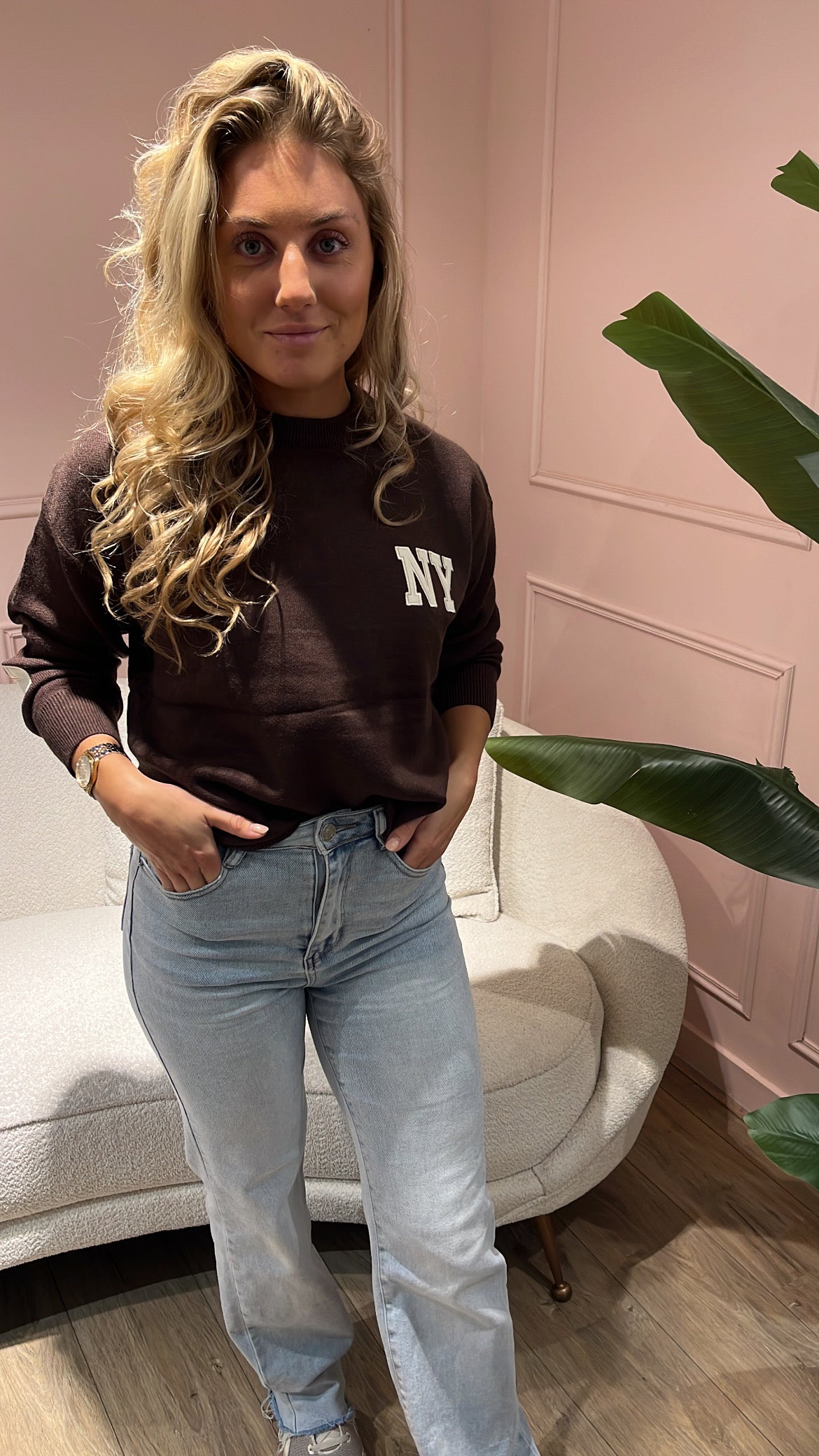 Trui New York Bruin