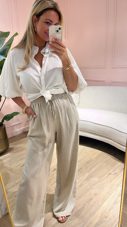 Linnen Pantalon Maxime Beige