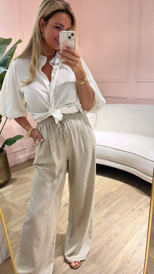 Linnen Pantalon Maxime Beige