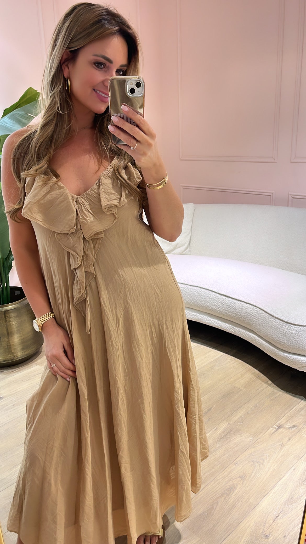 Jurk Florien Camel