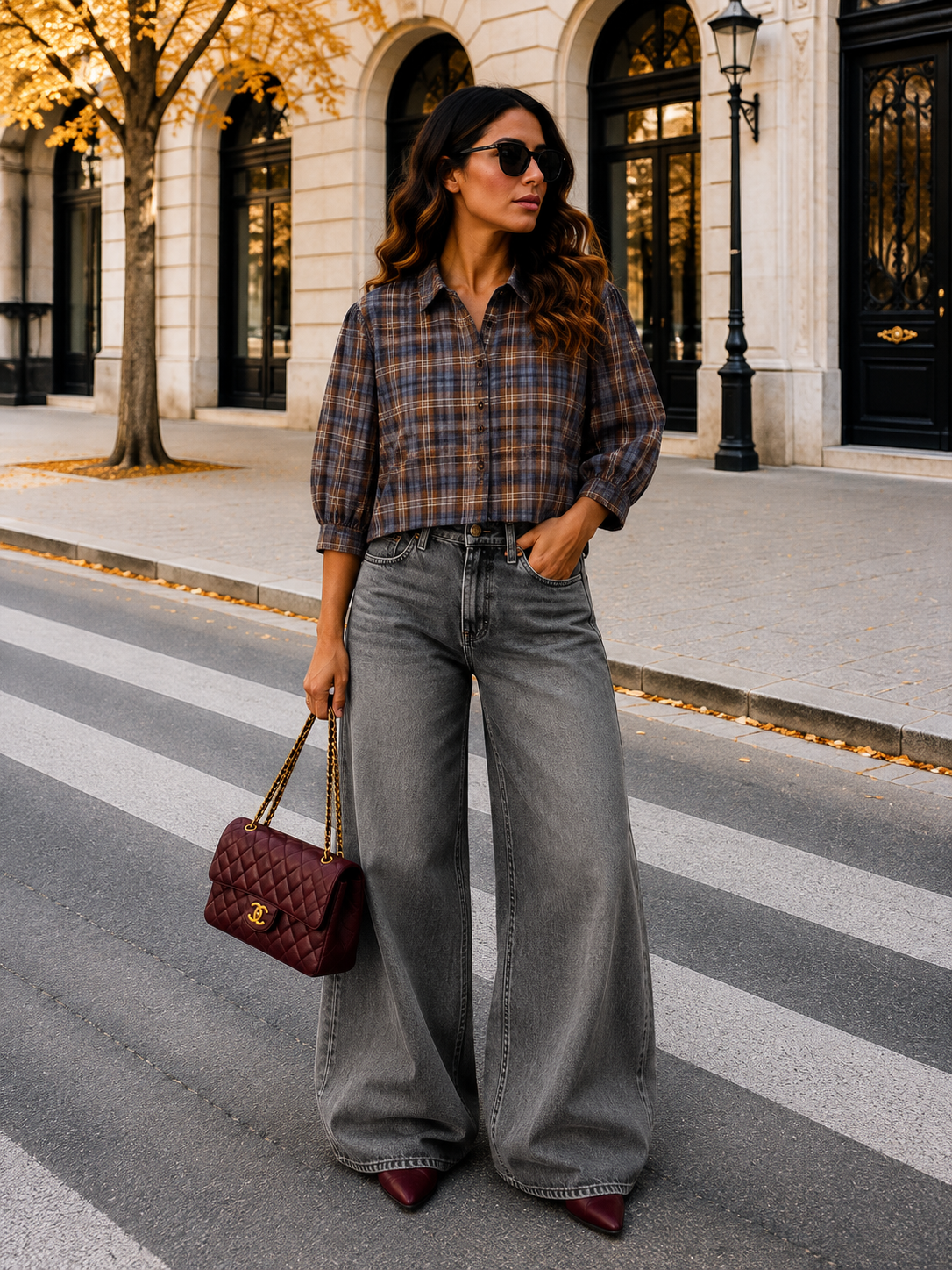 The Hazel Check Blouse 🍂🤎