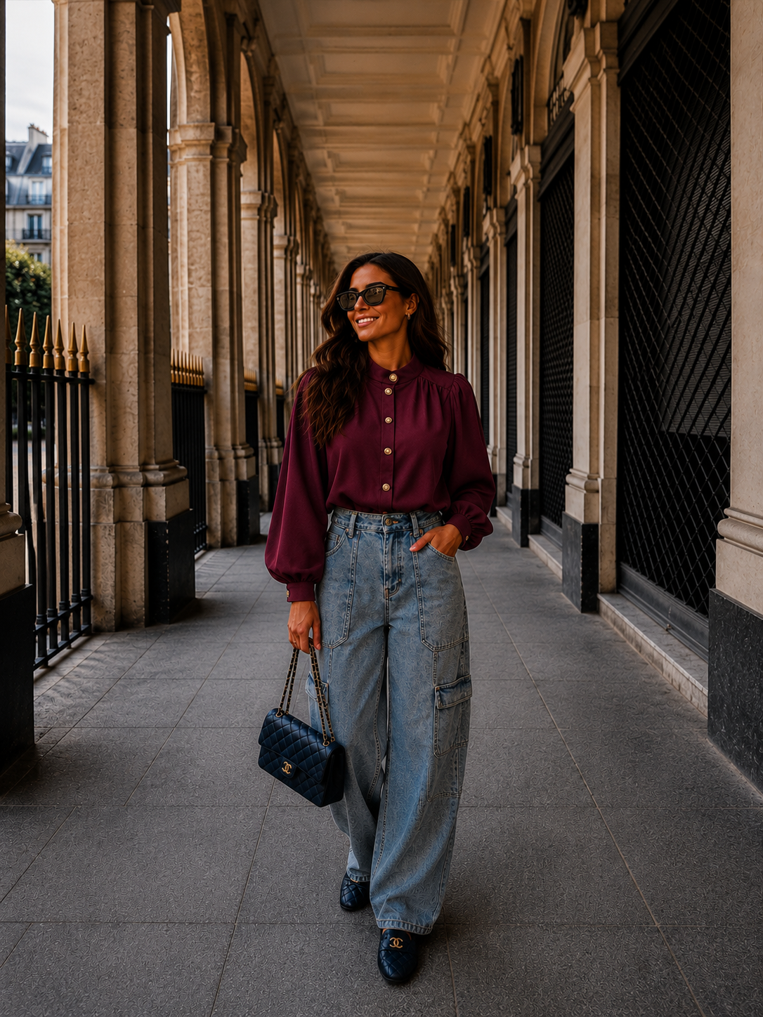 The Élodie Button Top - bordeaux