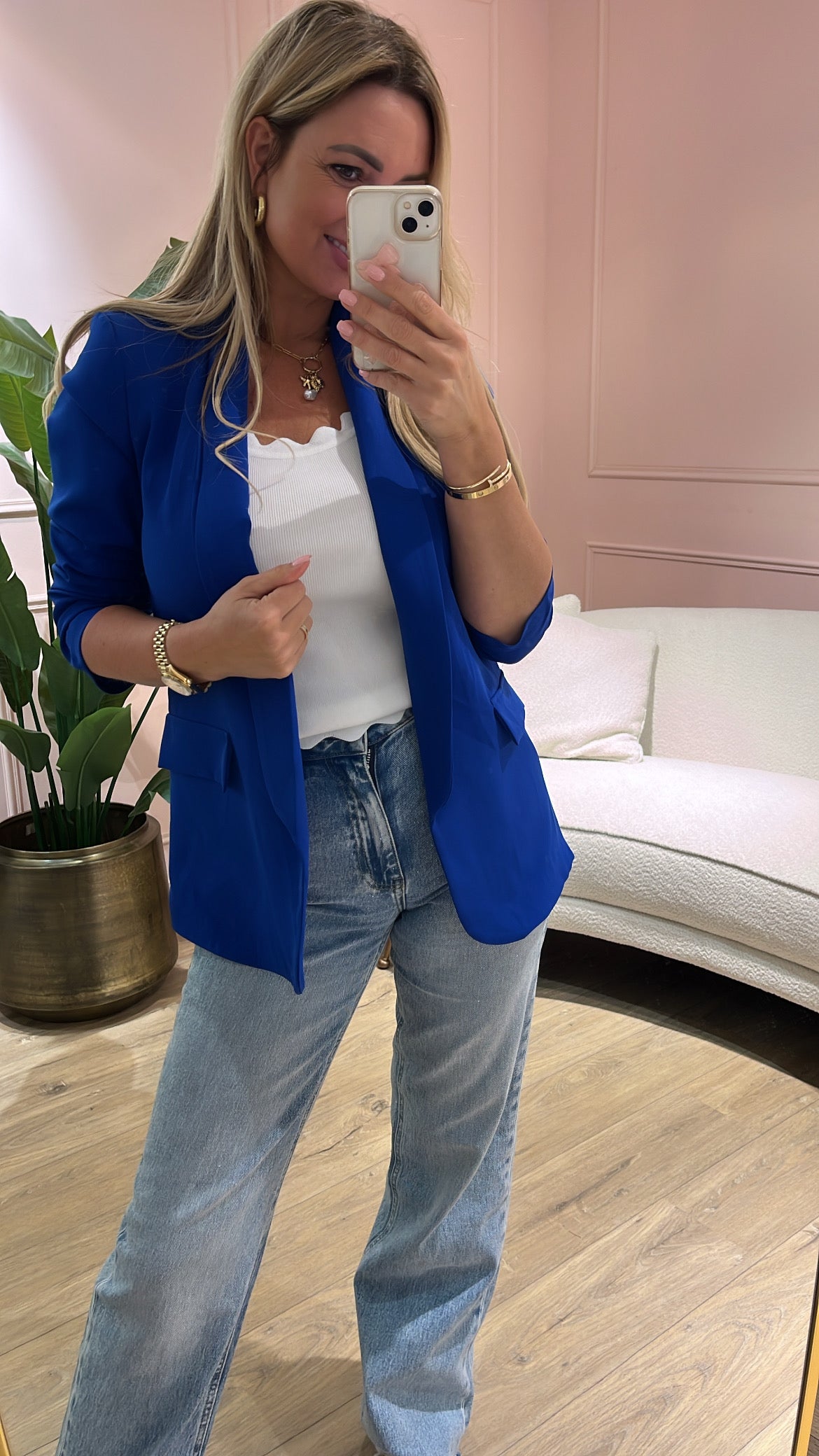 SALE!! Blazer Fleur Kobalt Blauw