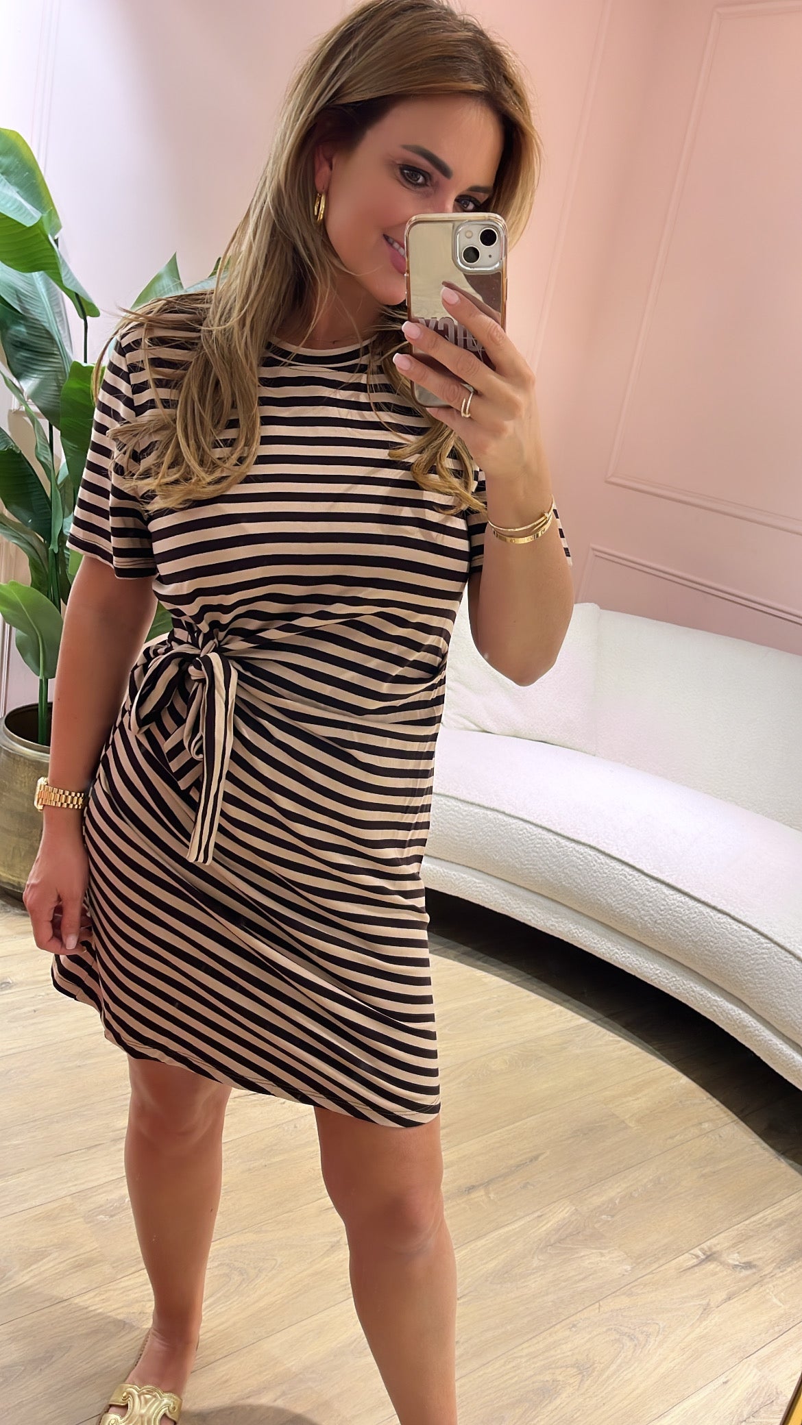 Azzuro Jurk Myrthe Bruin