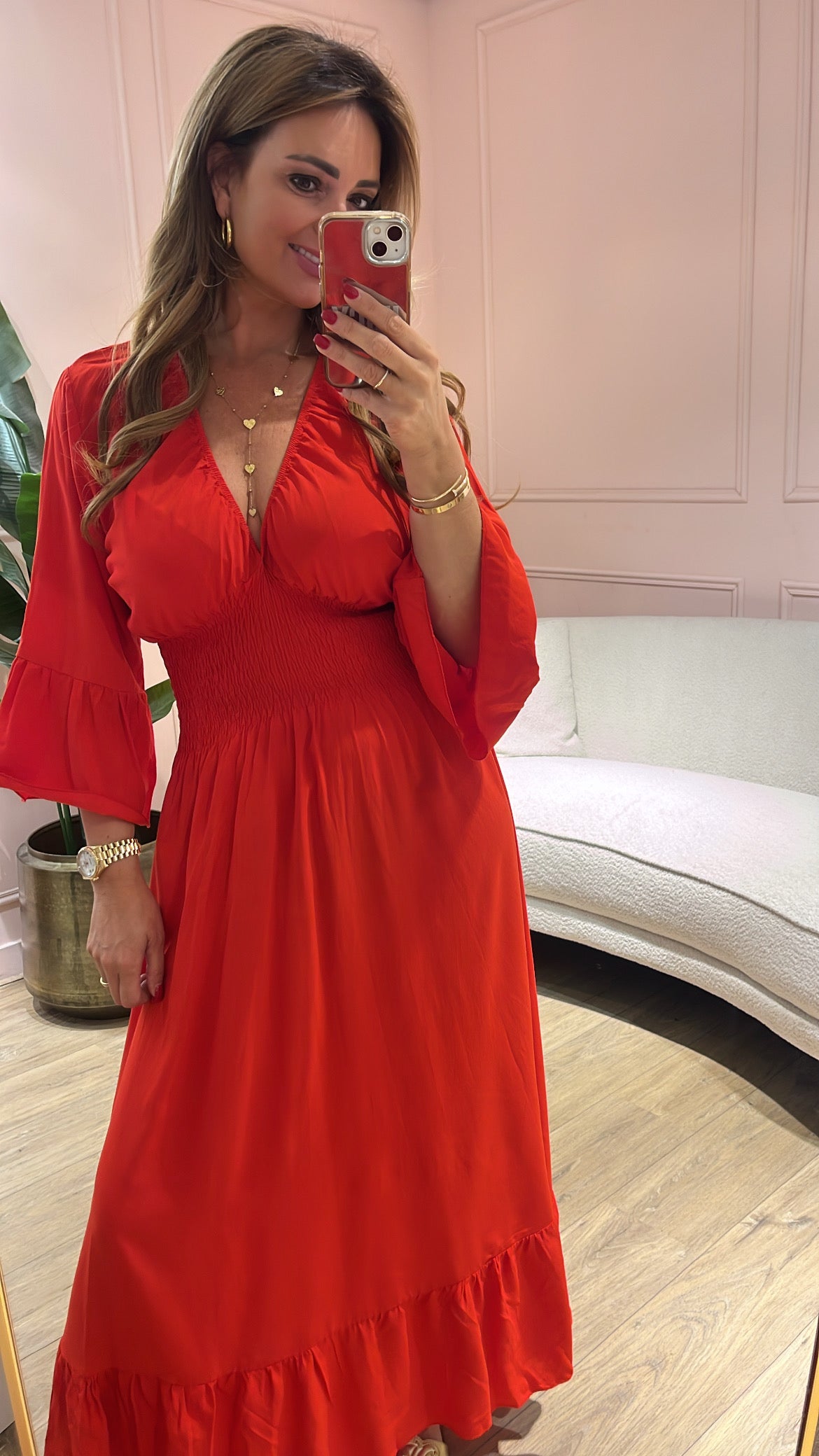 Jurk Florien-rood
