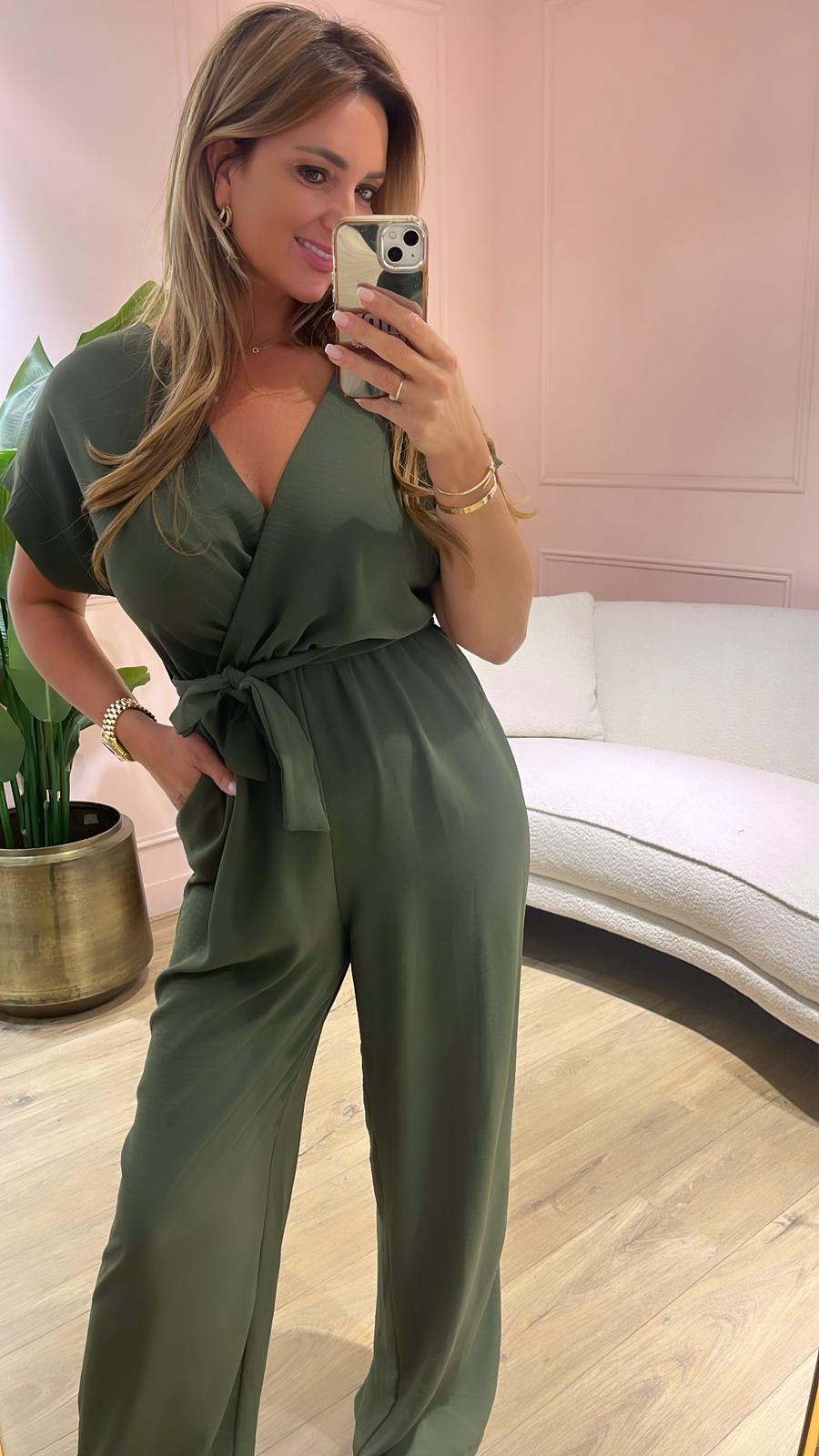Azzuro Jumpsuit Valencia - olijfgroen