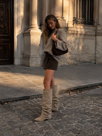 Suède Slouch Boots - taupe